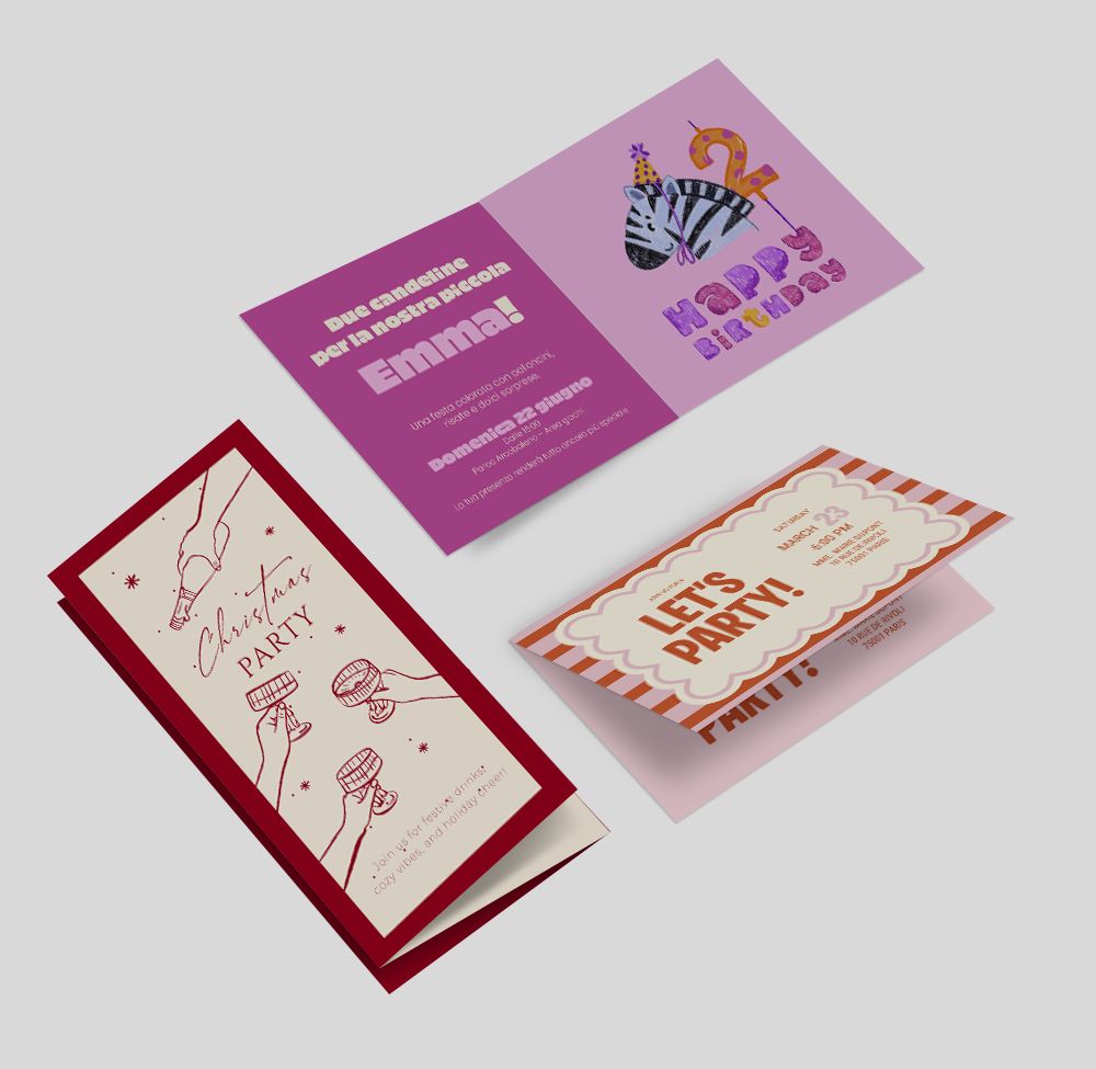 Cartoline e inviti pieghevoli