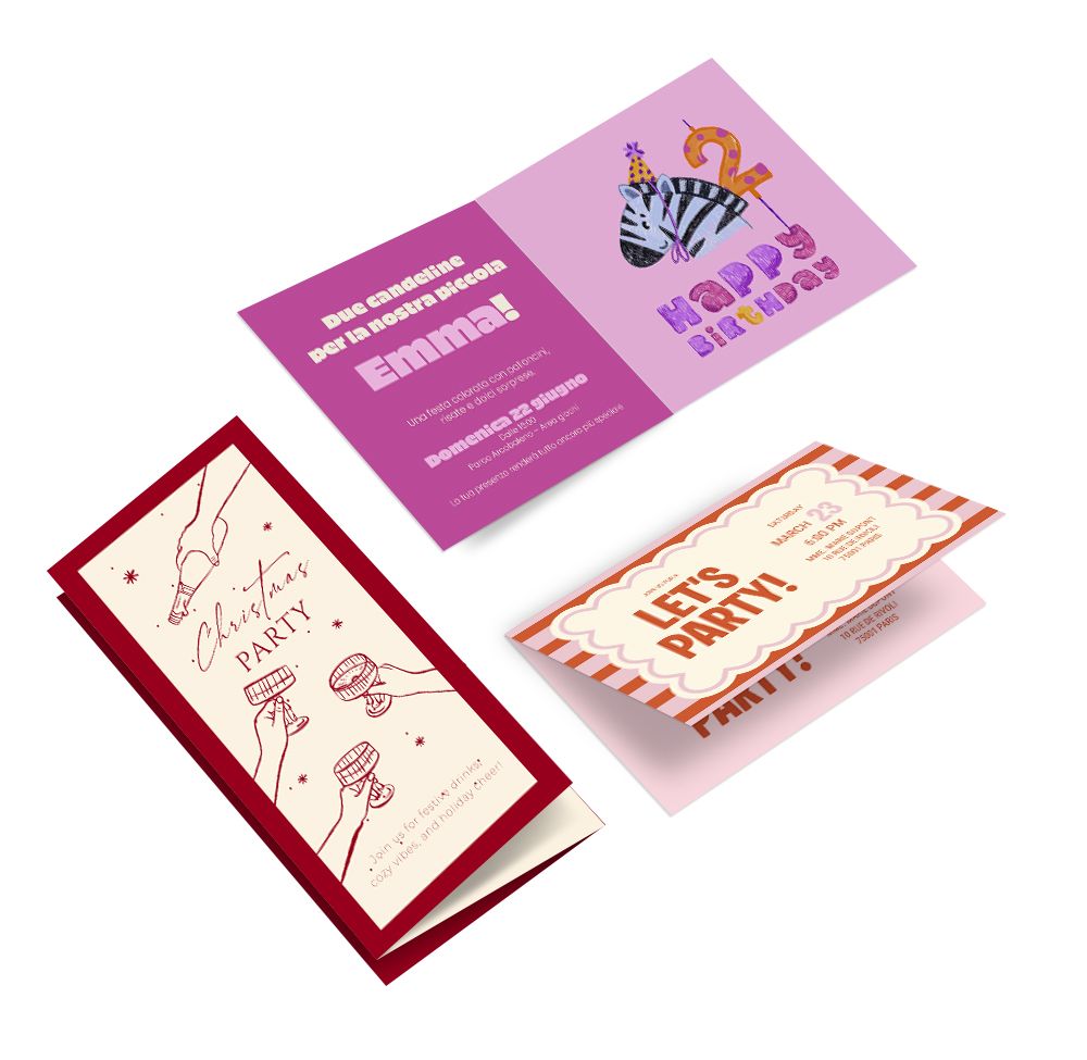 Cartoline e inviti pieghevoli